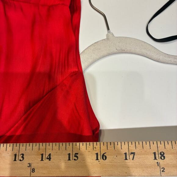 Zara Red Satin Sleeveless Maxi Wrap Dress Sz Medium - Picture 7 of 8